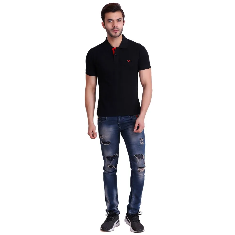HiFlyers Men T-Shirts Polo Black Pack Of 3