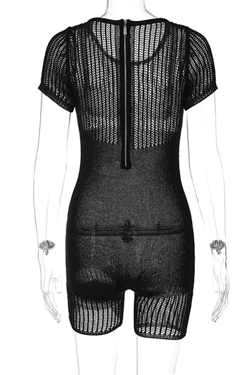 JC225 Crochet Short Sleeve Rompers