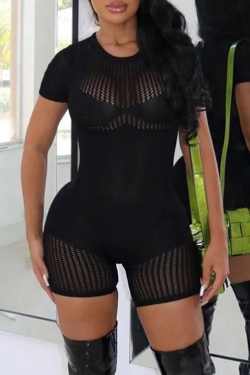 JC225 Crochet Short Sleeve Rompers