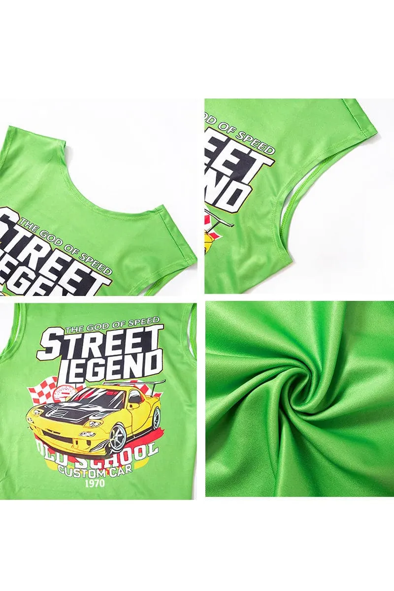 JC336 Sleeveless Graphic Rompers