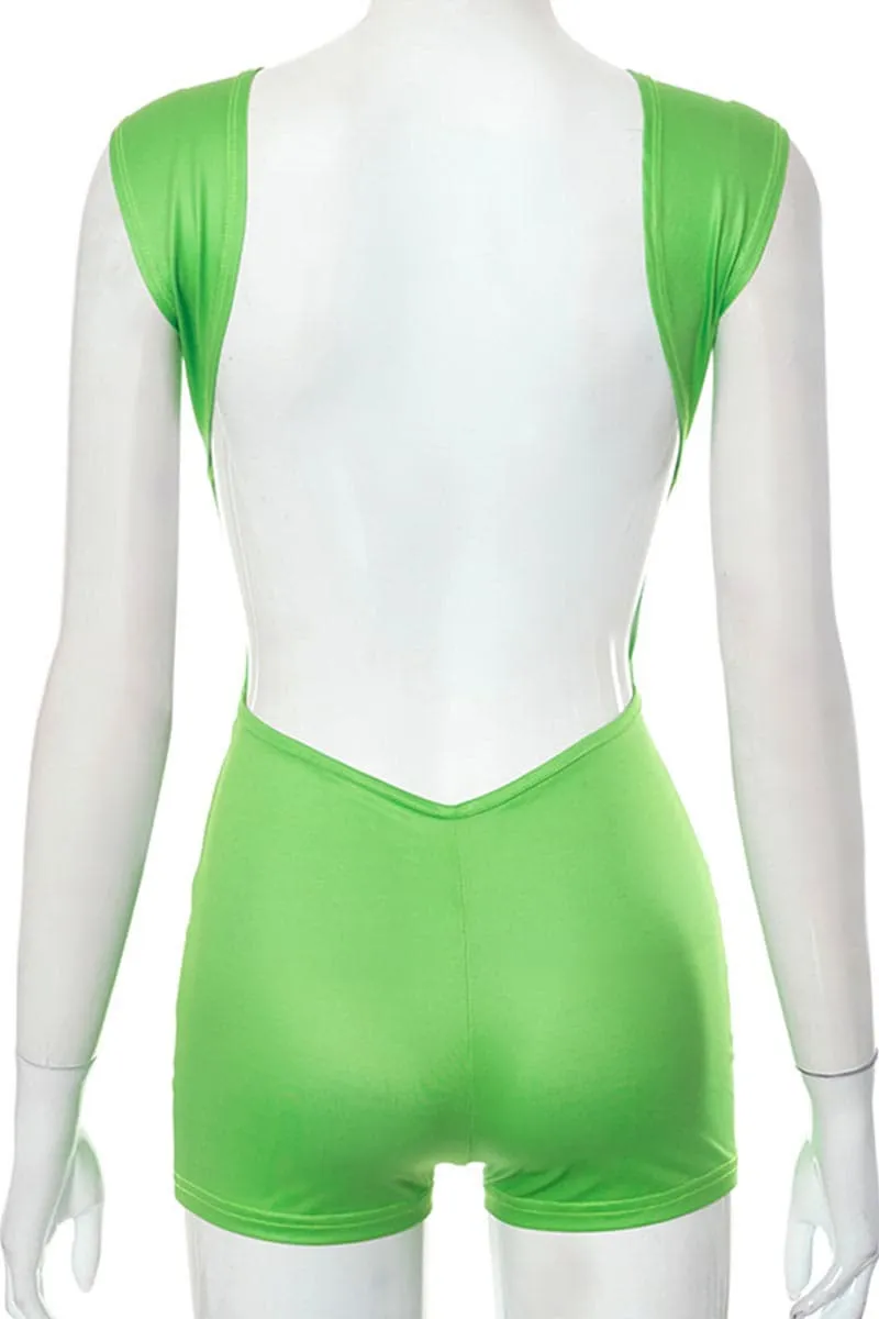 JC336 Sleeveless Graphic Rompers