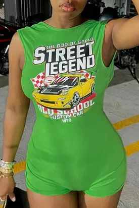JC336 Sleeveless Graphic Rompers