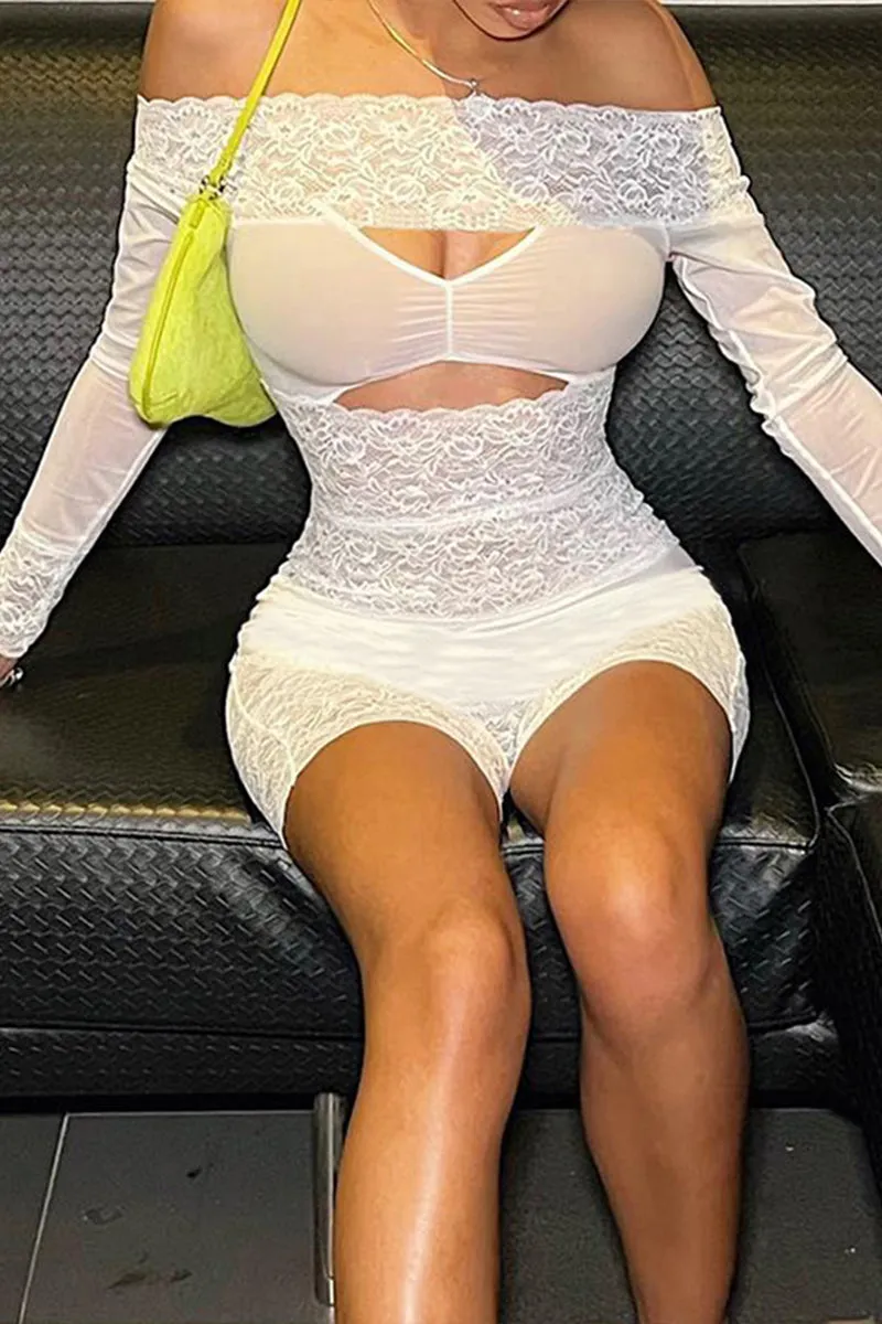 JJ0261 Lace Sheer Rompers