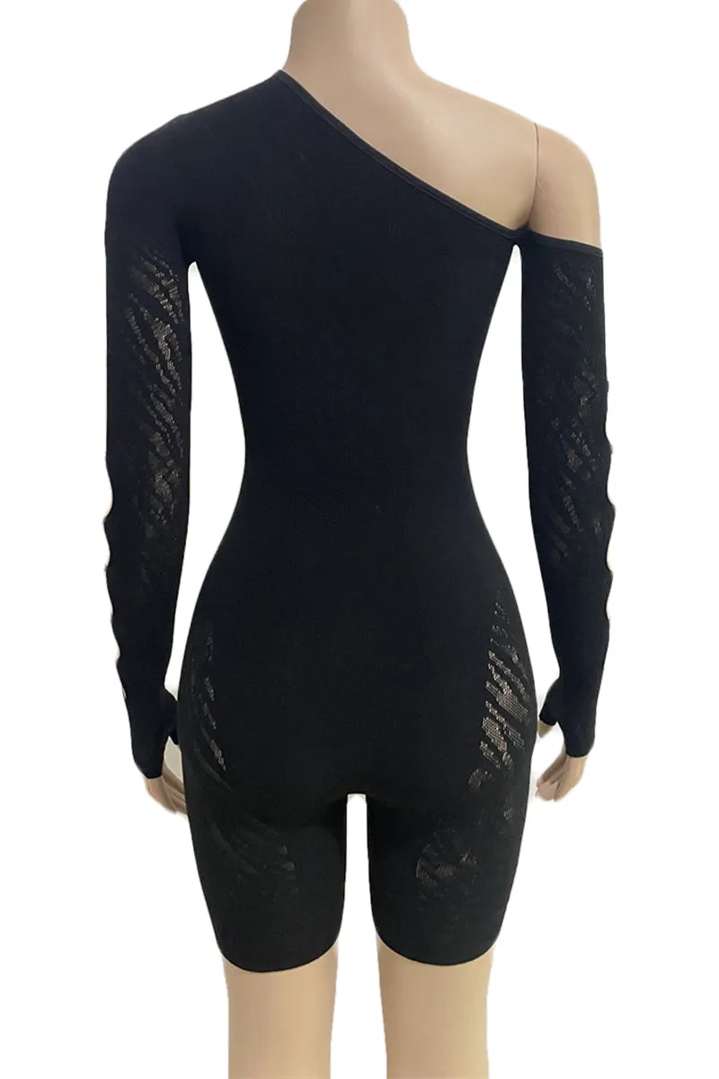 JJ0508 Mesh Cutout Rompers