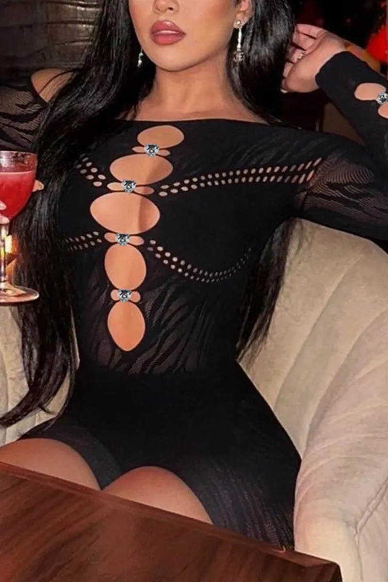 JJ0508 Mesh Cutout Rompers