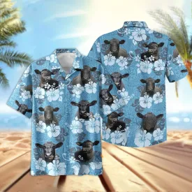 Joy Corners Black Angus Tribal Flowers 3D Hawaiian Shirt
