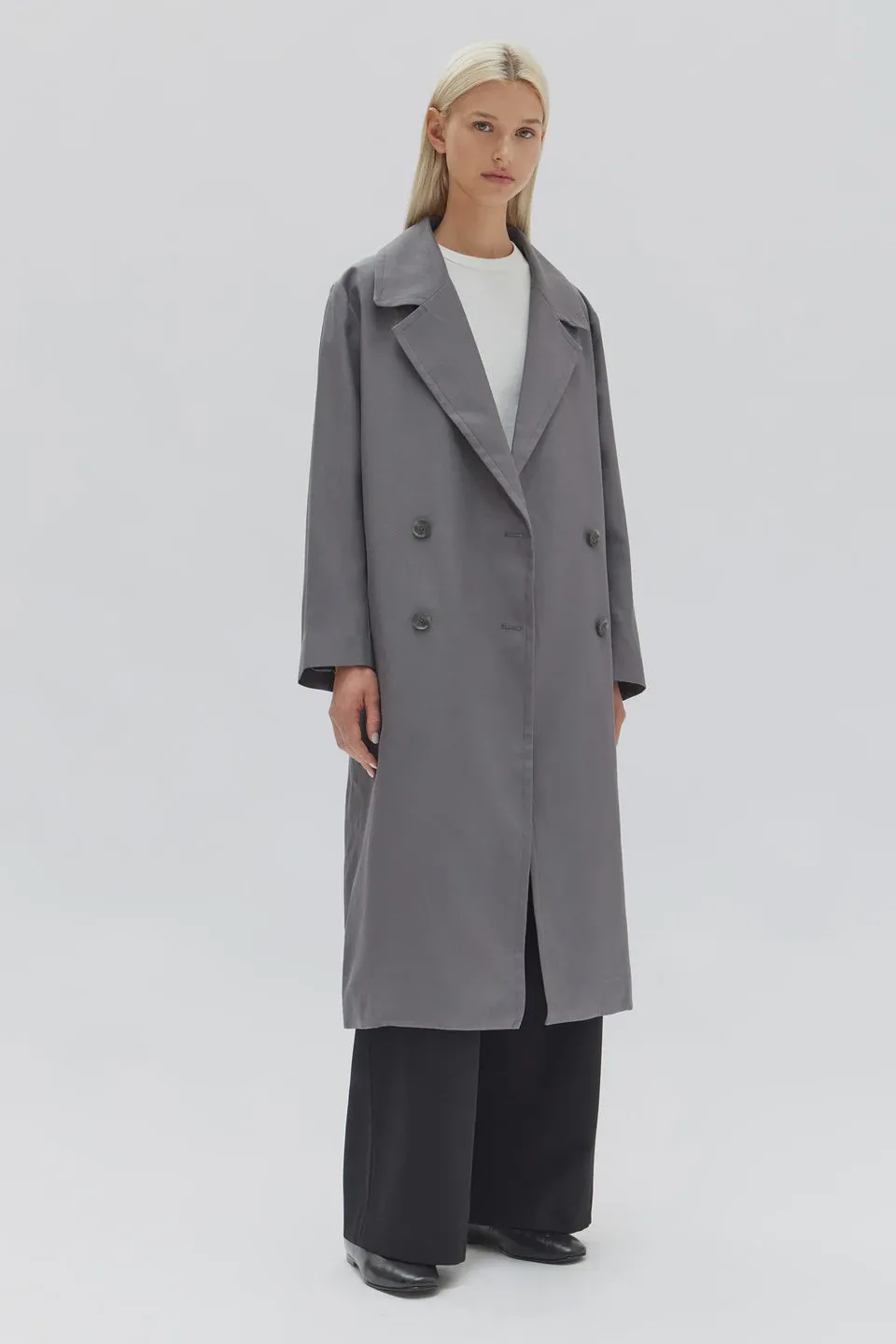 Kirby Twill Trench - Dark Ash