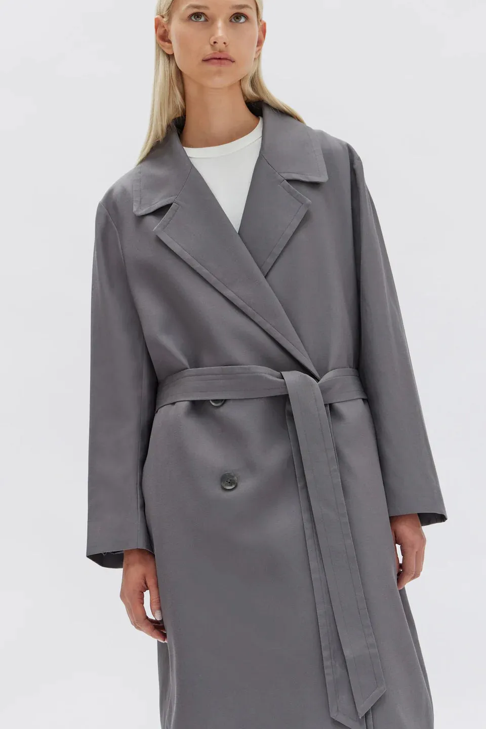 Kirby Twill Trench - Dark Ash