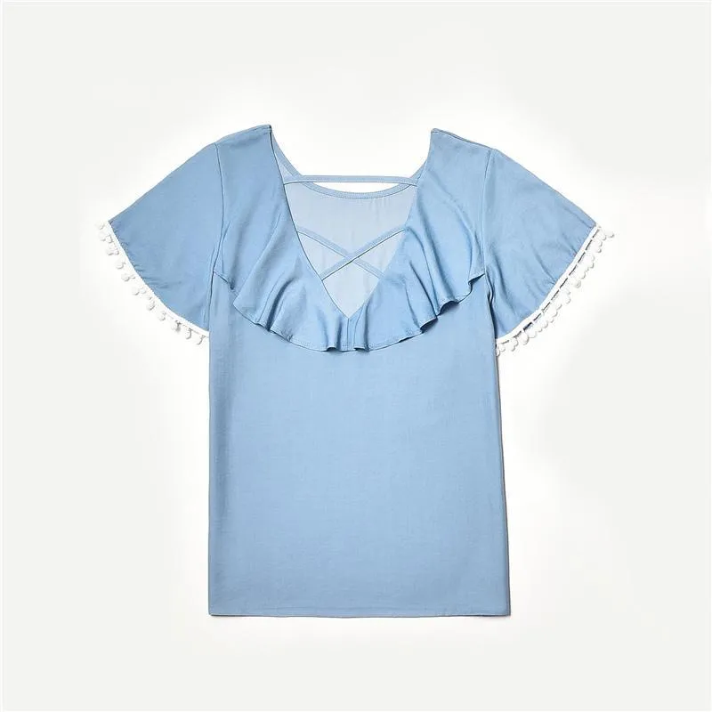 Lace Tassl T-shirt Mother Baby Clothes