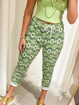 LIME GREEN/PURPLE -BLUE PRINT JOGGERS