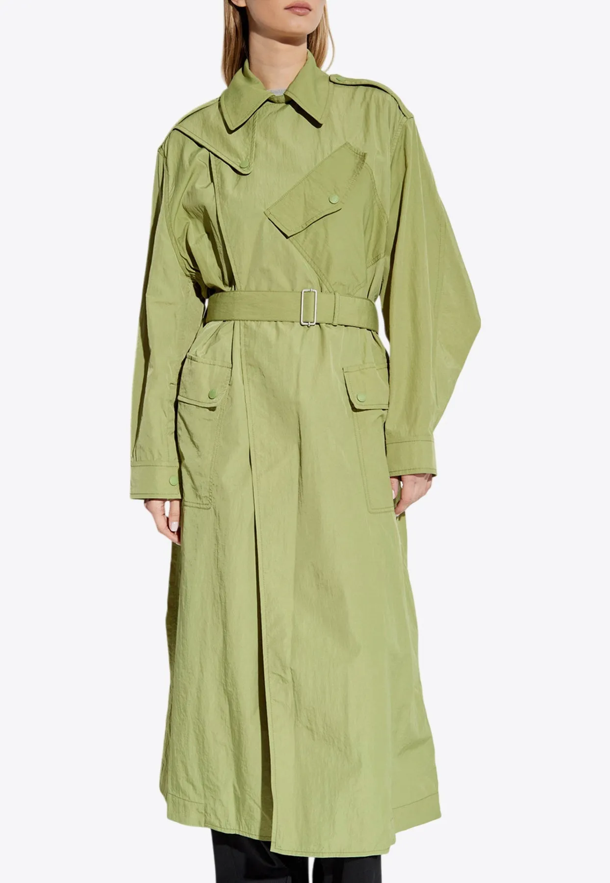 Long Belted Trench Coat