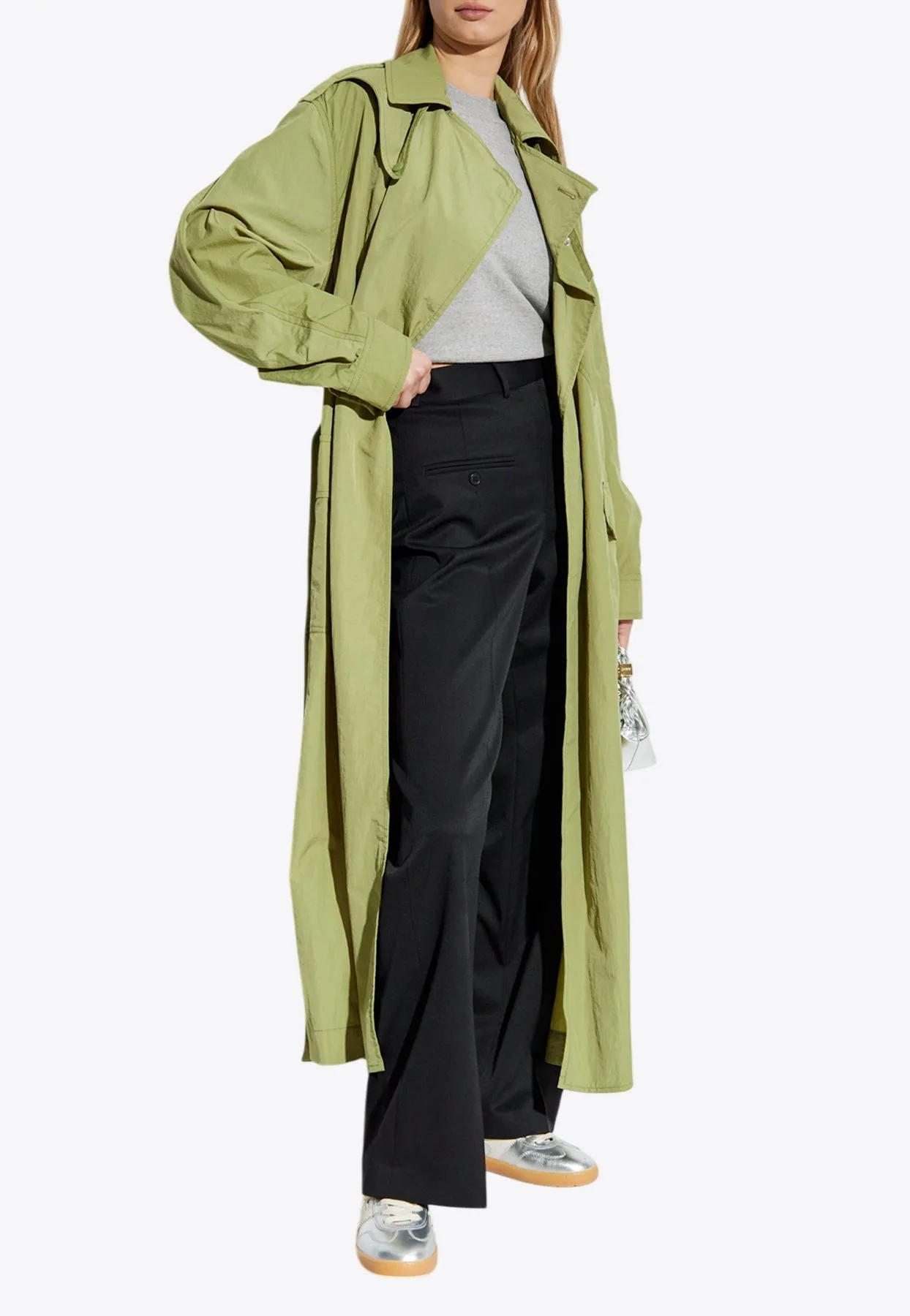 Long Belted Trench Coat