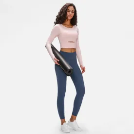 Long Sleeve Cropped Women's Top Sports Strap