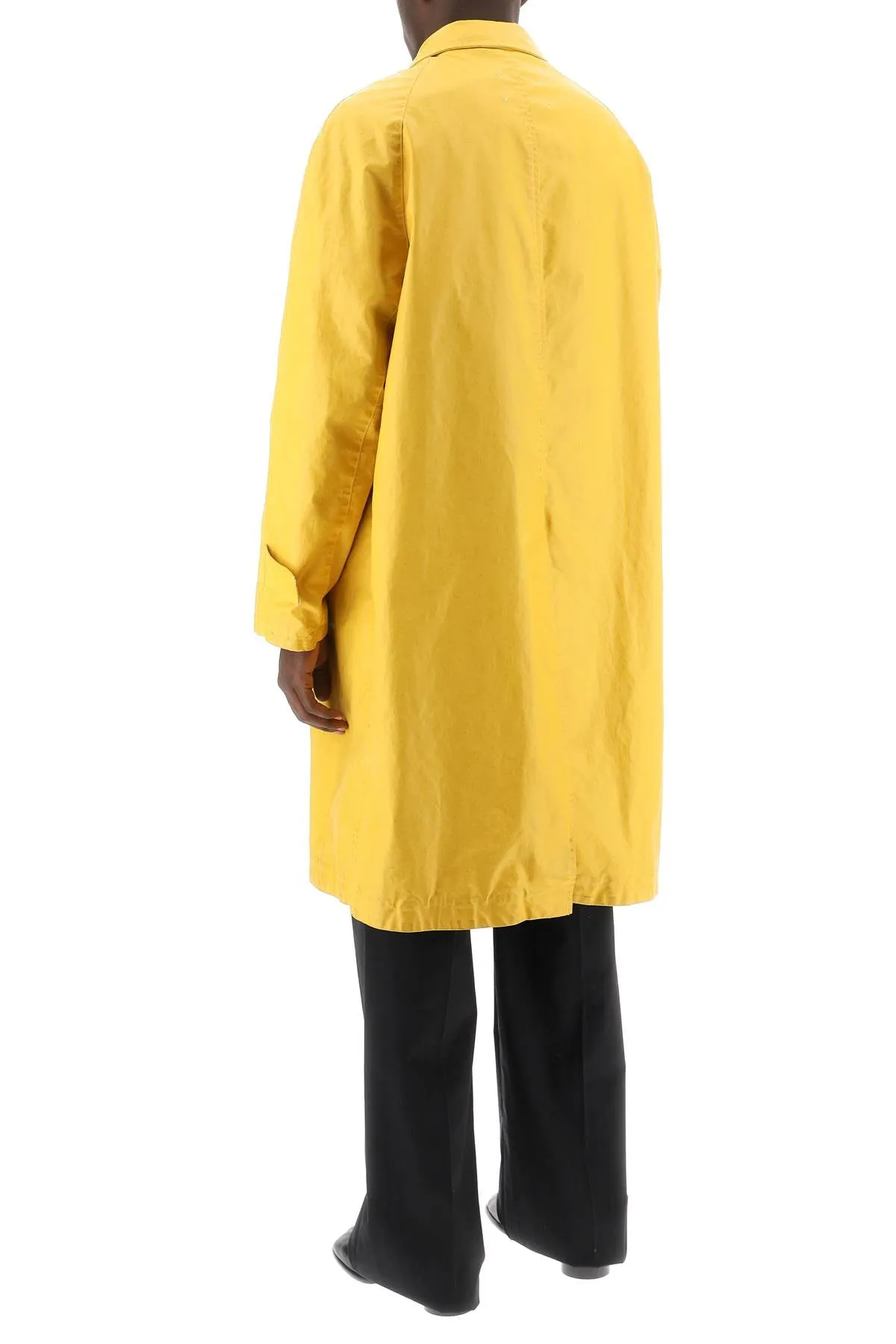 Maison margiela trench coat in worn-out effect coated cotton S50AH0130 S48398 YELLOW