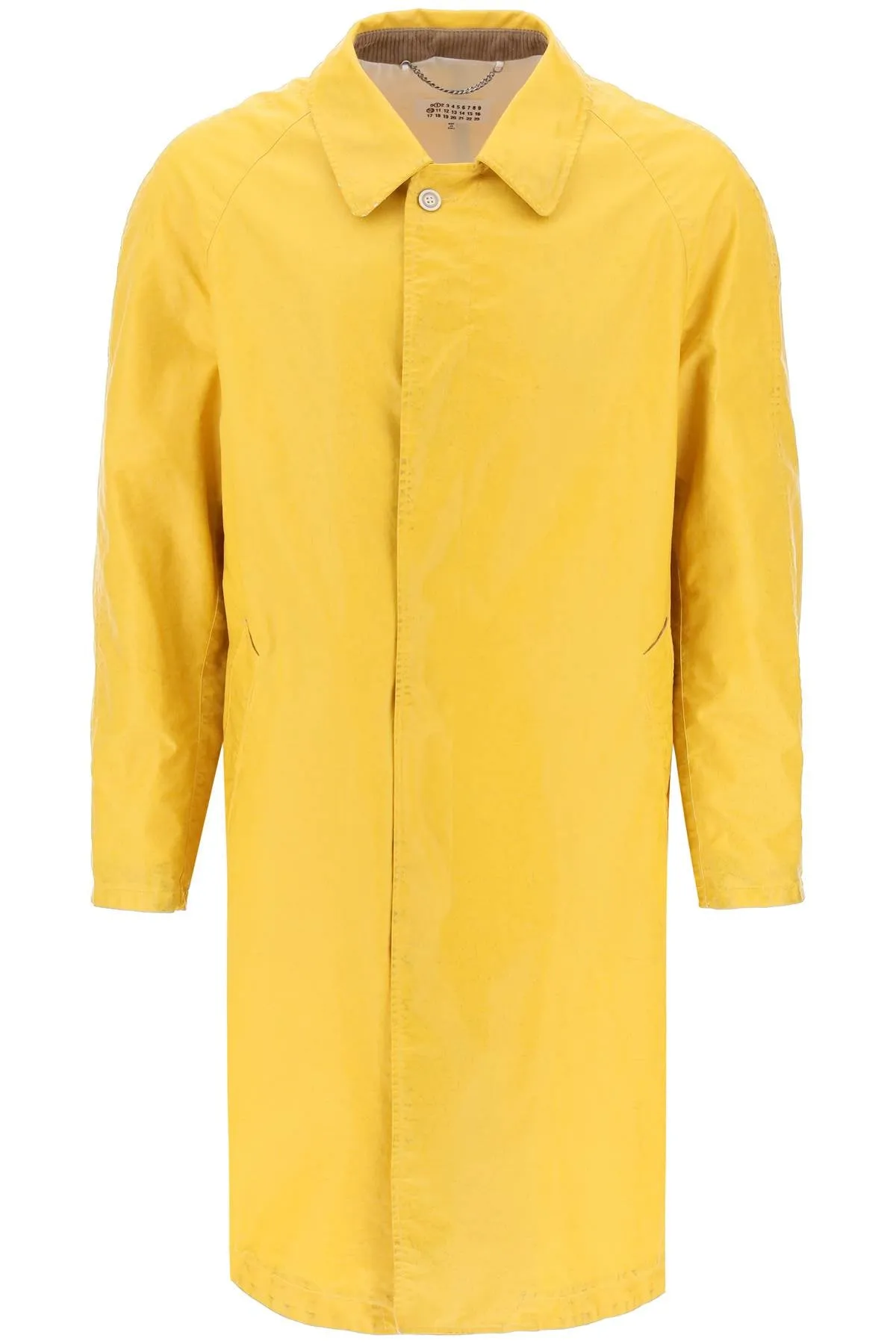 Maison margiela trench coat in worn-out effect coated cotton S50AH0130 S48398 YELLOW