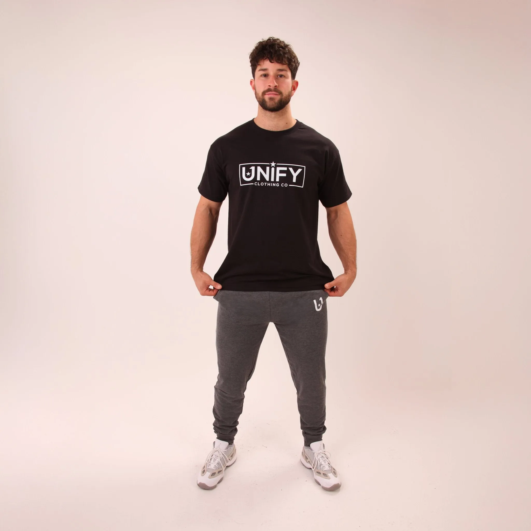 Mens Athletic Fit Sweat Pants - UNIFY Grey Sweat Pants - U1 Mens Joggers