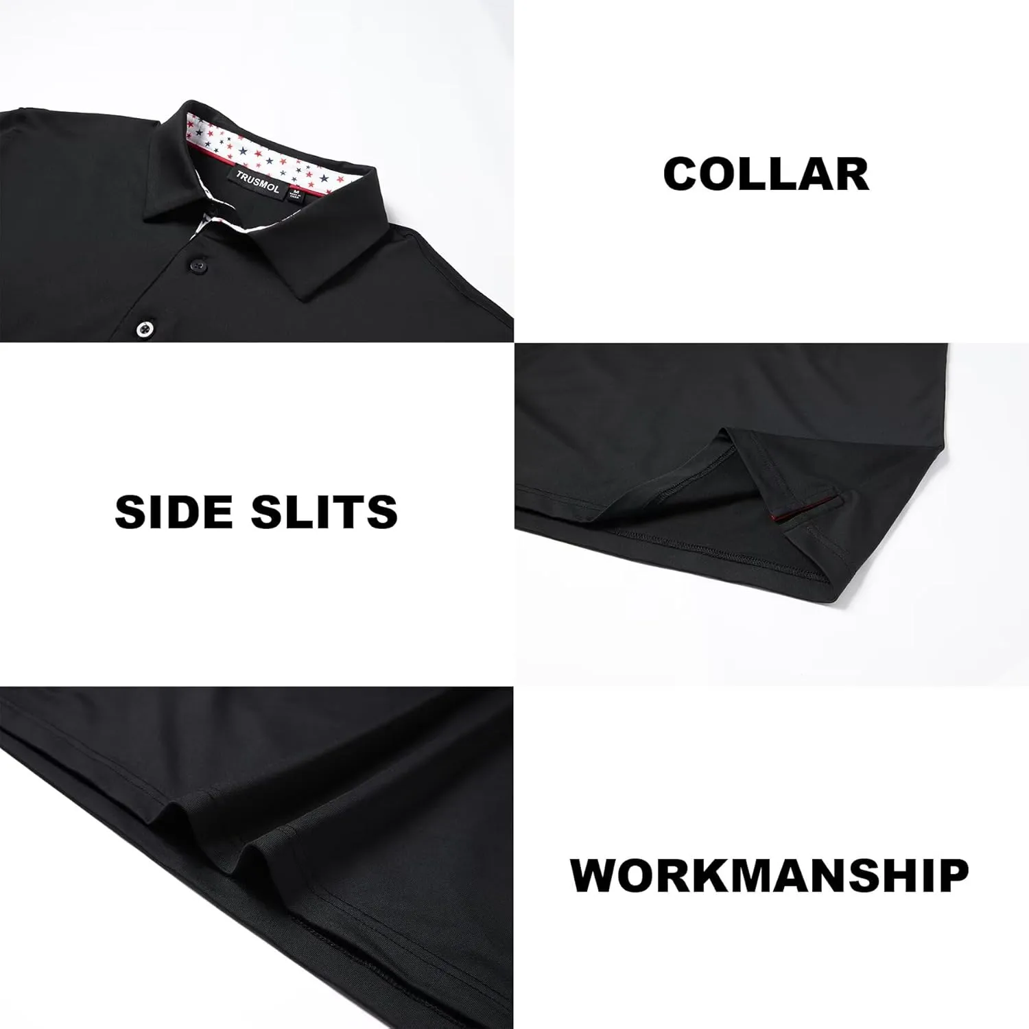 Mens Golf Shirts Dry Fit Short Sleeve Casual Performance Solid Collared Polo Shirts for Men