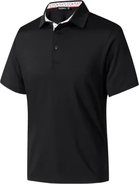 Mens Golf Shirts Dry Fit Short Sleeve Casual Performance Solid Collared Polo Shirts for Men