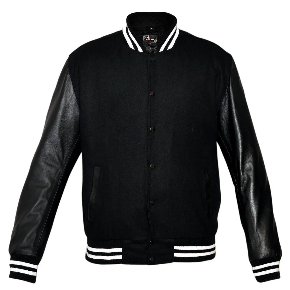 Mens Lightweight Wool with Real Leather Premium Varsity Letterman Jacket