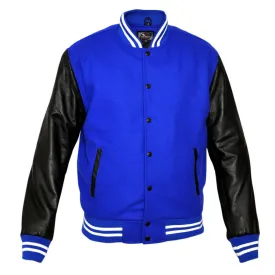 Mens Lightweight Wool with Real Leather Premium Varsity Letterman Jacket