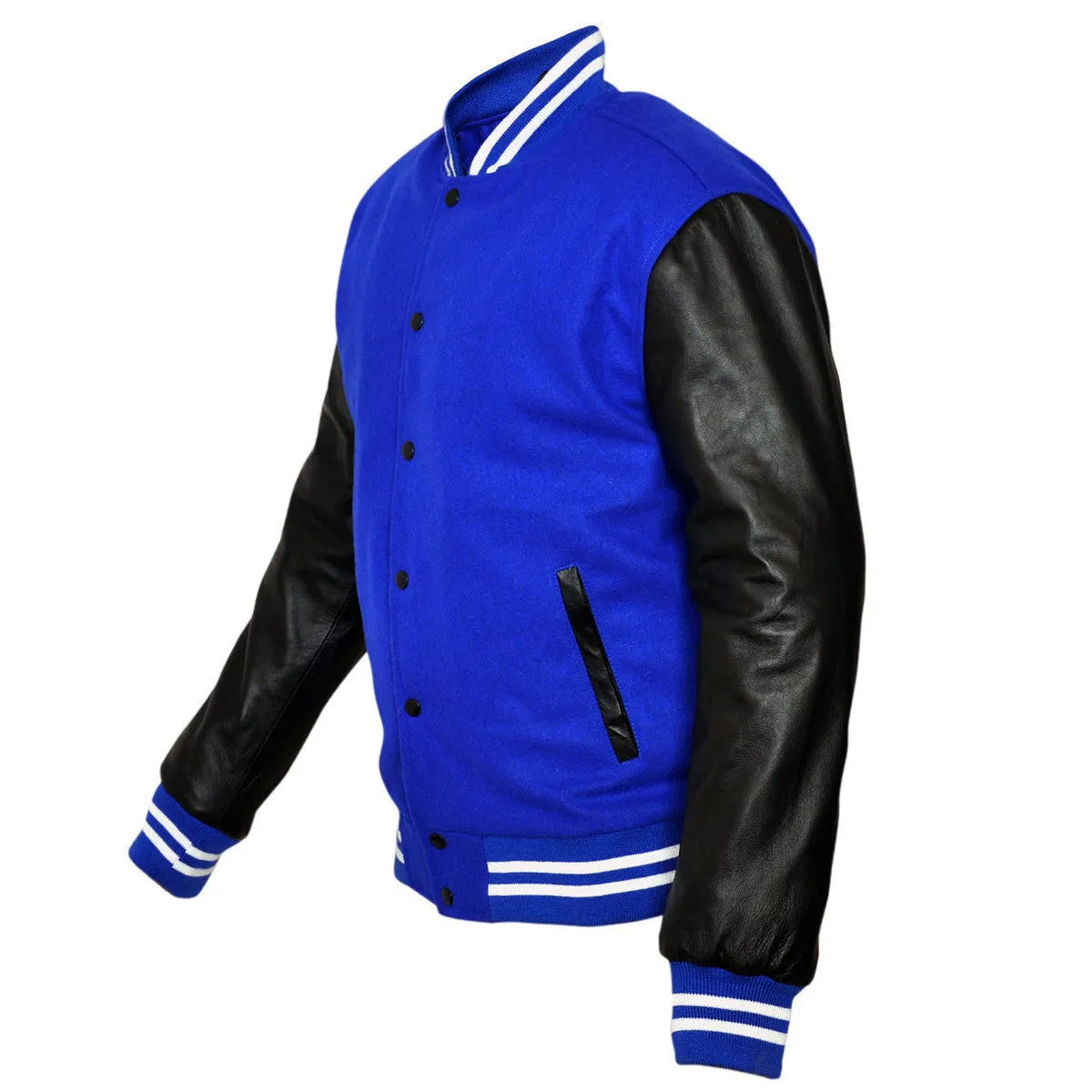 Mens Lightweight Wool with Real Leather Premium Varsity Letterman Jacket