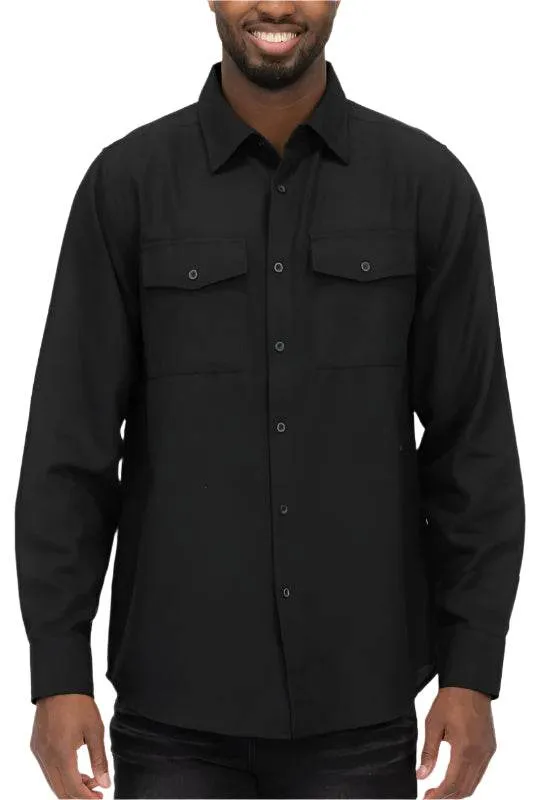 Mens Solid Flannel Shirt 8 Colors