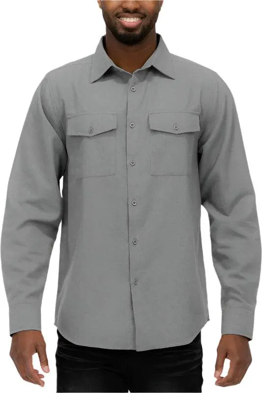 Mens Solid Flannel Shirt 8 Colors