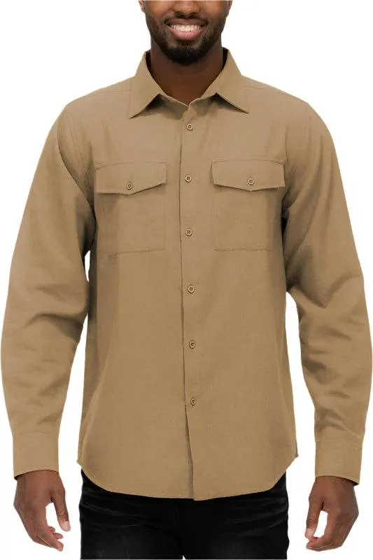 Mens Solid Flannel Shirt 8 Colors