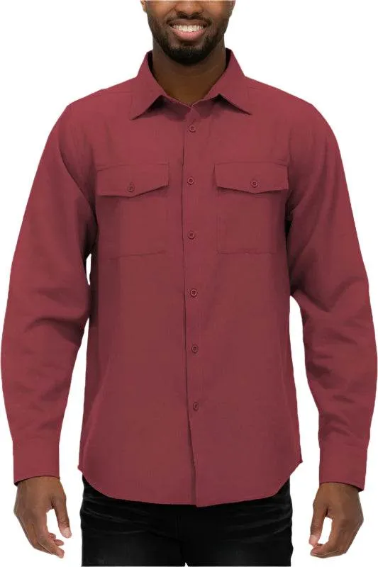 Mens Solid Flannel Shirt 8 Colors