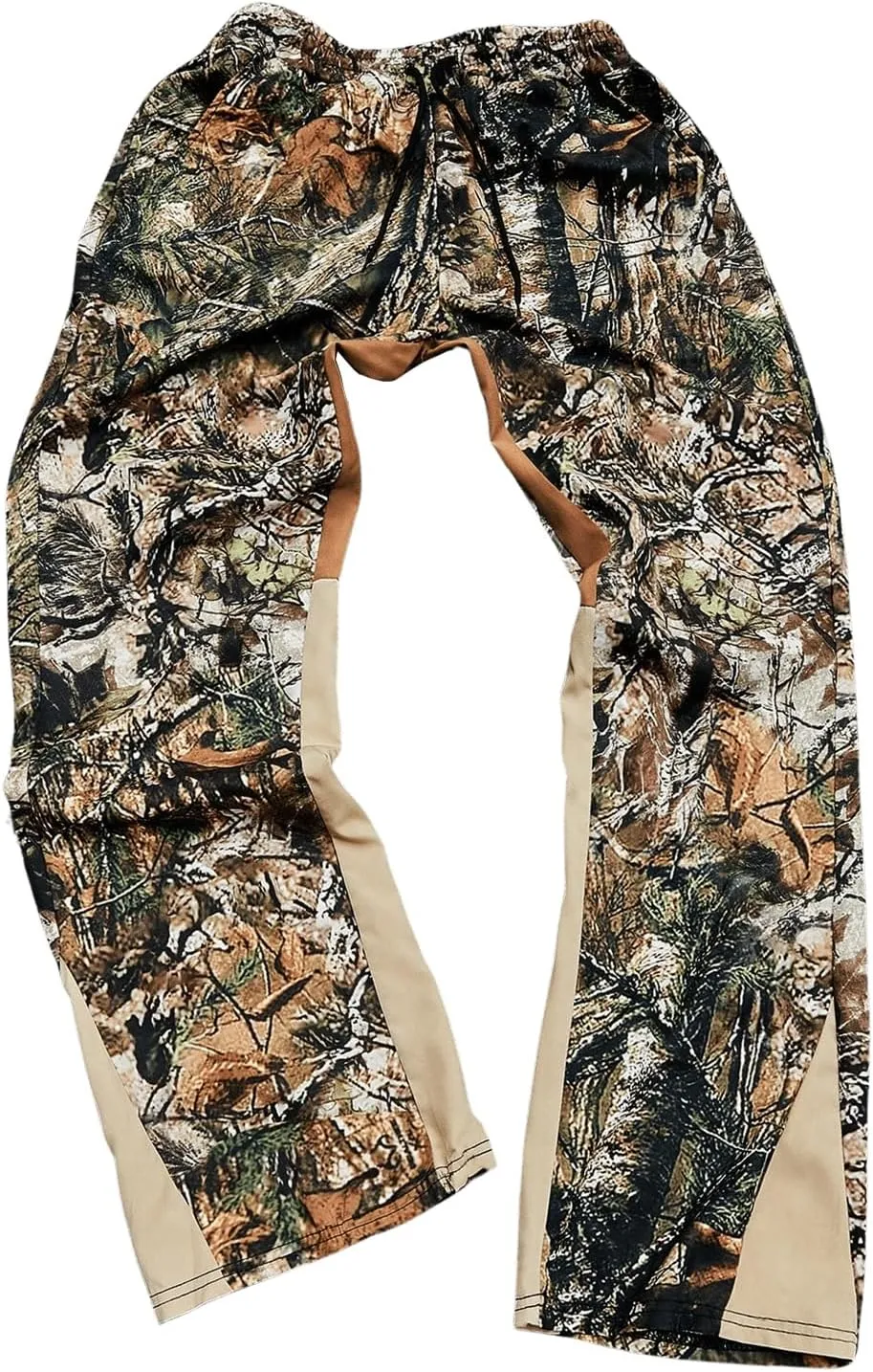 Men's Y2K Camo Graphic Pants Drawstring Waist Straight Leg Loose Long Trousers