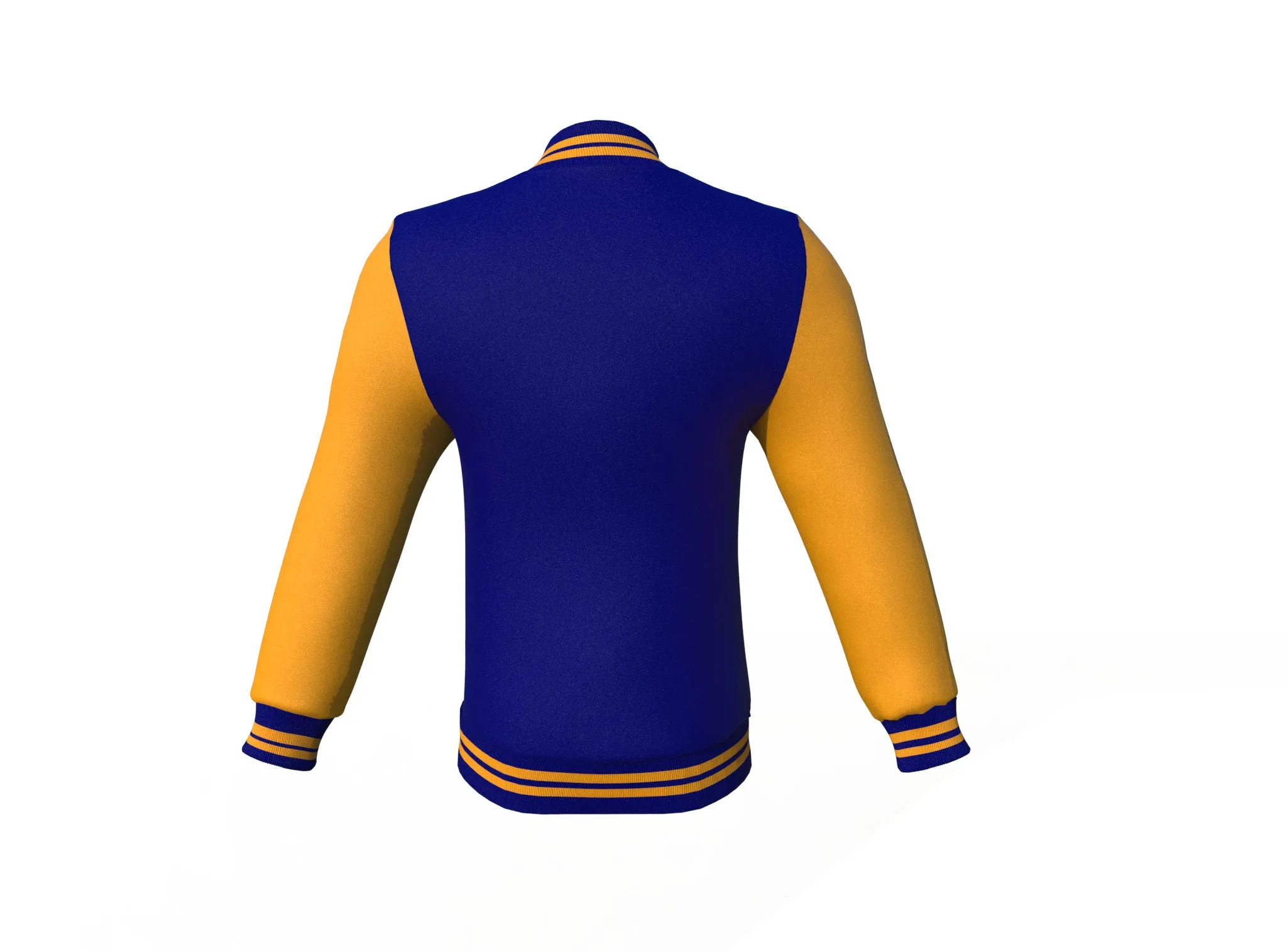 Navy Varsity Letterman Jacket with Gold Sleeves