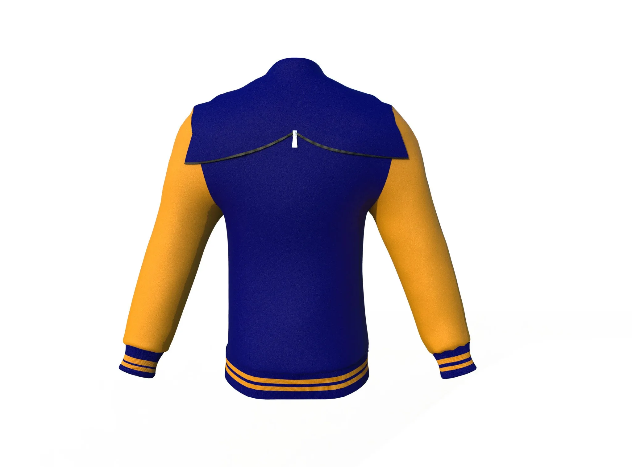 Navy Varsity Letterman Jacket with Gold Sleeves