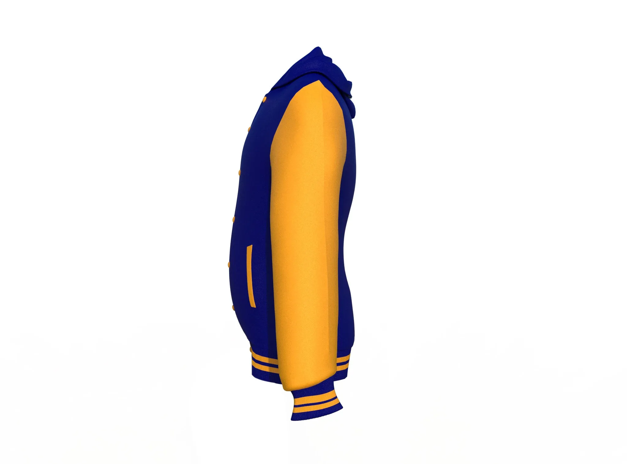 Navy Varsity Letterman Jacket with Gold Sleeves