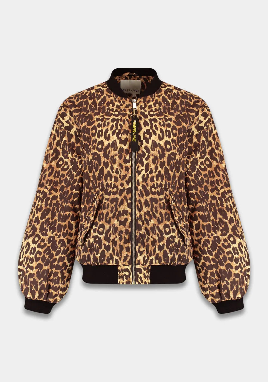 Nora bomber jacket | lexie leopard print