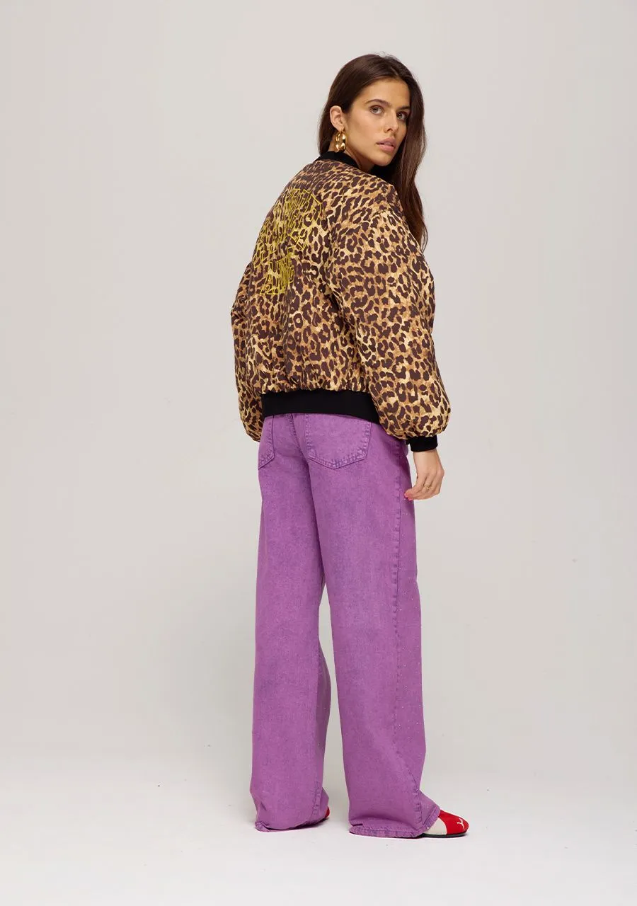 Nora bomber jacket | lexie leopard print