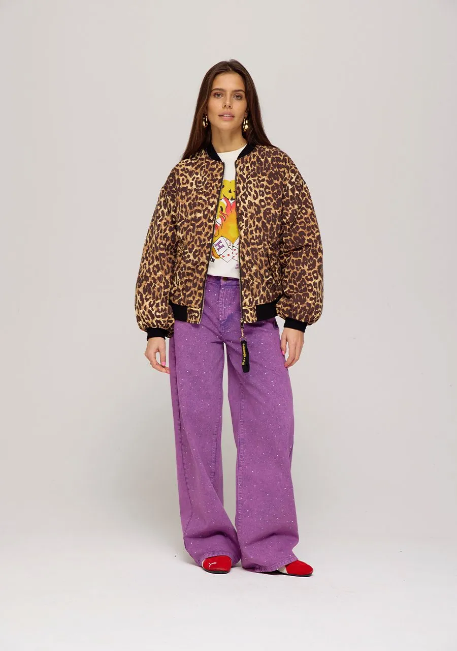 Nora bomber jacket | lexie leopard print