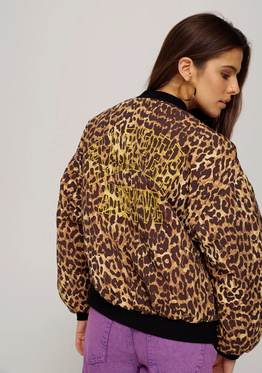 Nora bomber jacket | lexie leopard print