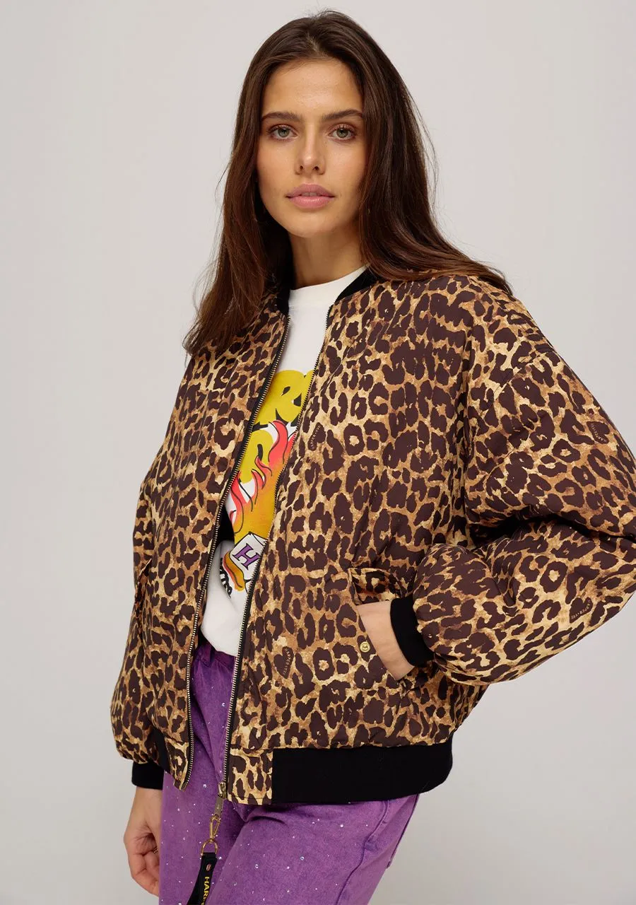 Nora bomber jacket | lexie leopard print