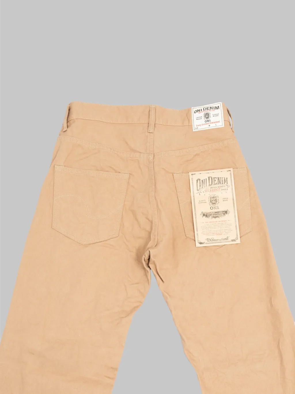 ONI Denim 022-SCKB 9.5oz "Khaki Beige" Selvedge Chino Relax Straight