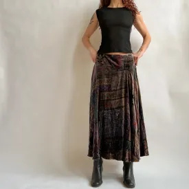 Paisley velvet maxi skirt