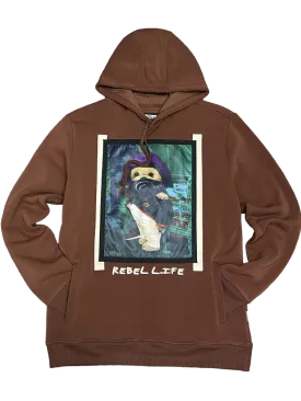 Rebel Minds Brown Men's Graphic Hoodies Heavy Blend Regular-Fit