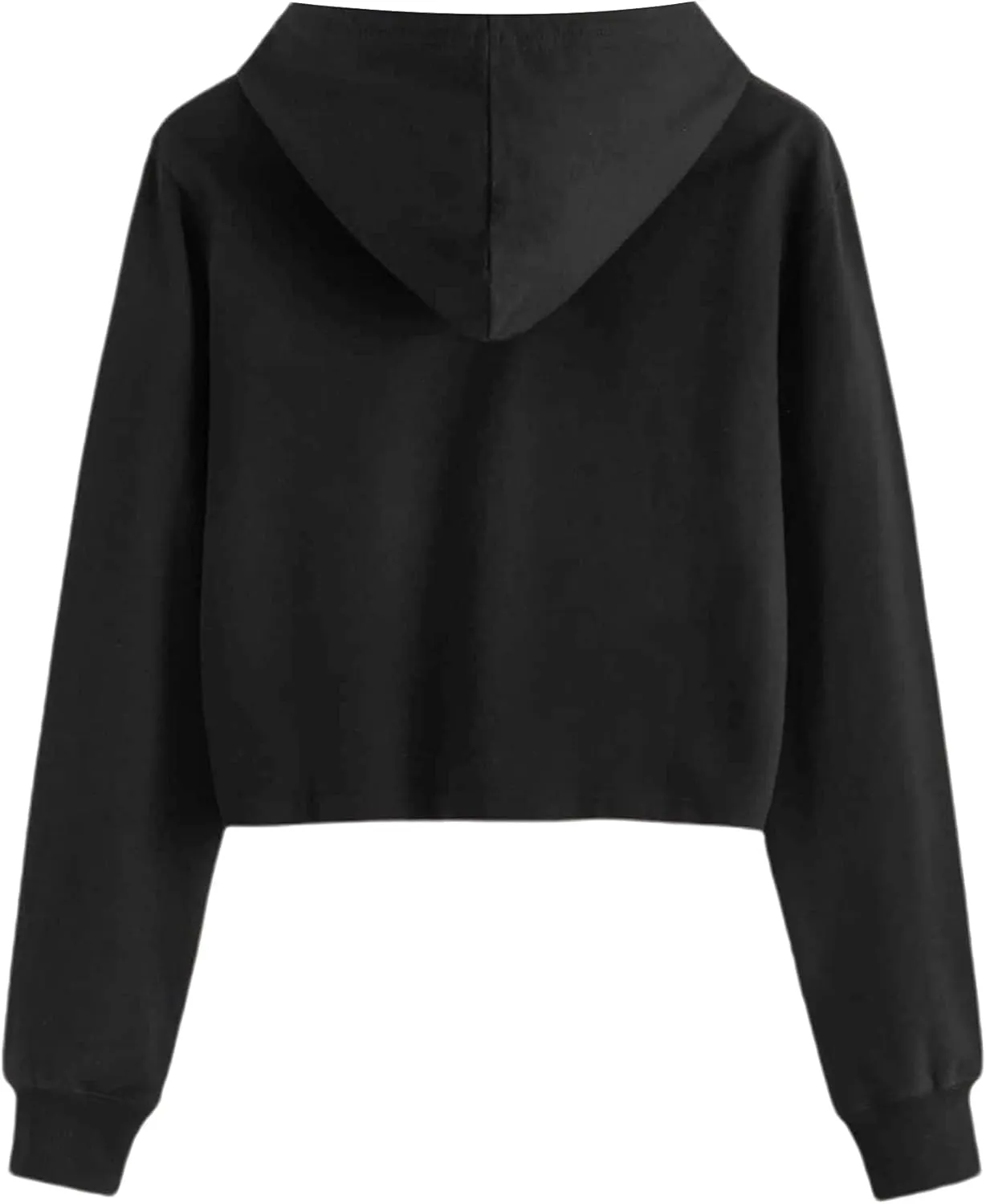Remidoo Women's Casual Sun and Moon Print Hoodie Long Sleeve Crop Top Sweatshirt