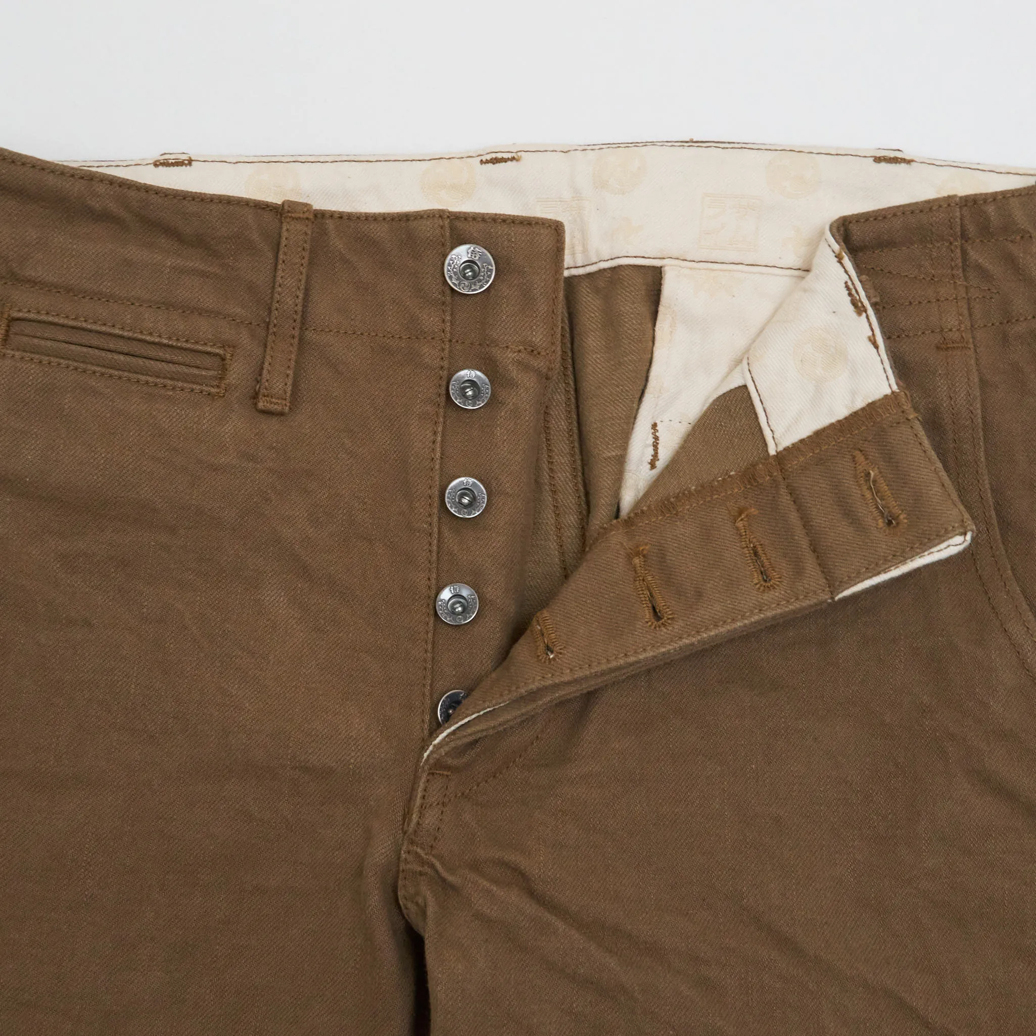 Samurai Jeans Heavy 15oz. Chino Trousers Brown