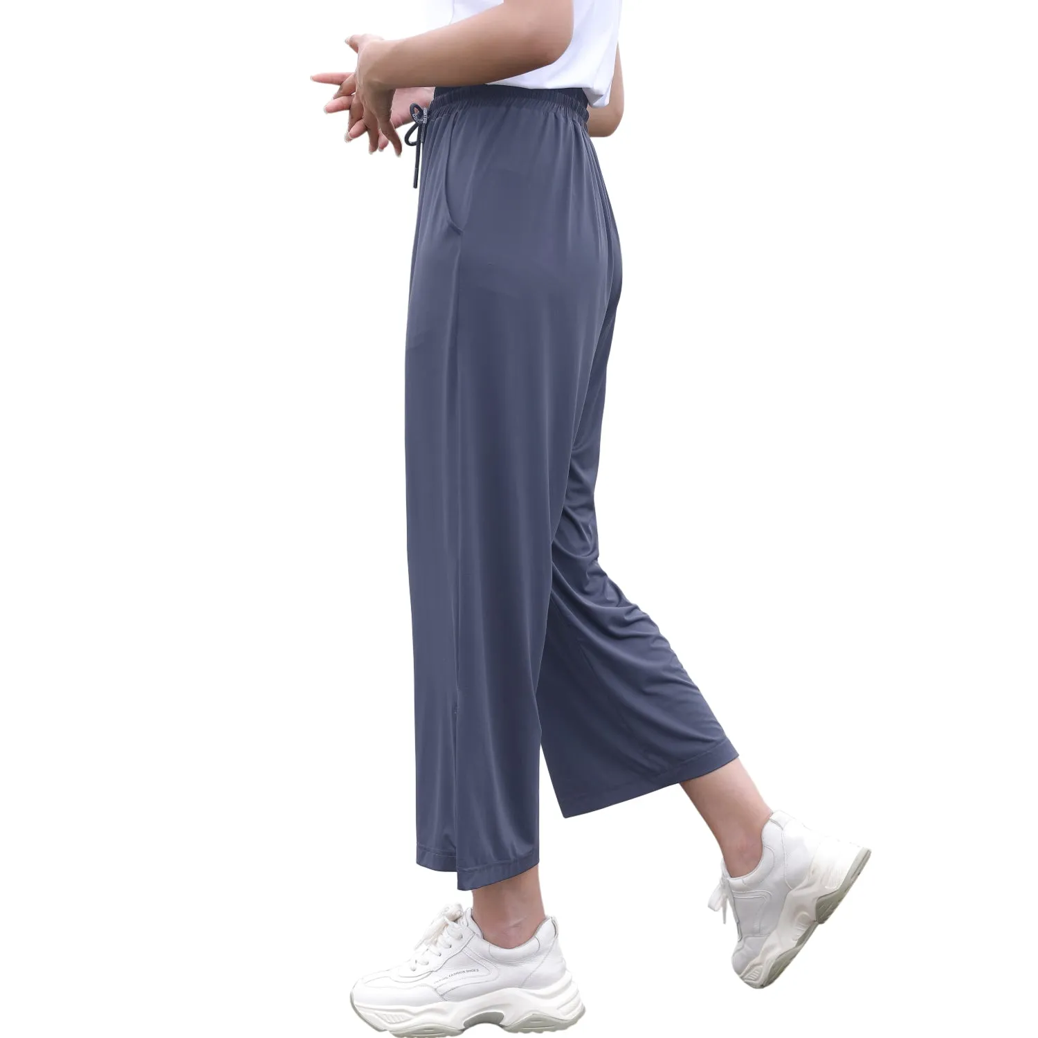 Sidiou Group Anniou Summer Upf50  Anti-Ultraviolet Wide-Leg Cropped Ladies Quick Drying Pants