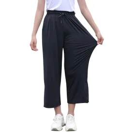 Sidiou Group Anniou Summer Upf50  Anti-Ultraviolet Wide-Leg Cropped Ladies Quick Drying Pants