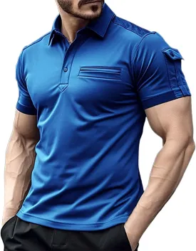 T Shirts for Man and Summer Casual Short Sleeved Buttons Lapel Solid Color Short Sleeved T Shirt Tops Mens Golf Polo
