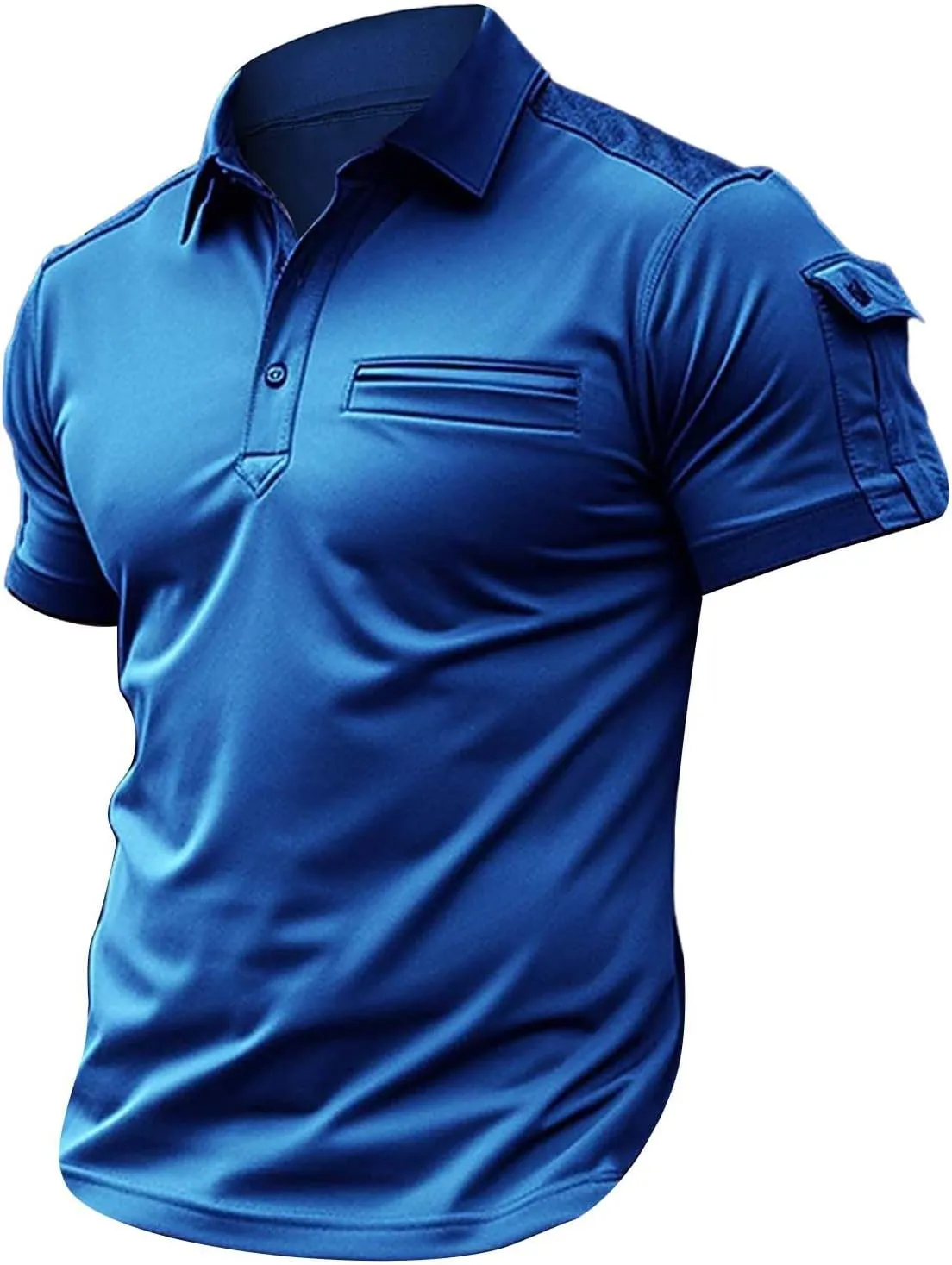 T Shirts for Man and Summer Casual Short Sleeved Buttons Lapel Solid Color Short Sleeved T Shirt Tops Mens Golf Polo