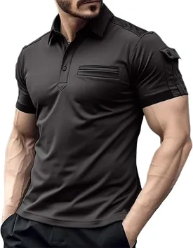 T Shirts for Man and Summer Casual Short Sleeved Buttons Lapel Solid Color Short Sleeved T Shirt Tops Mens Golf Polo