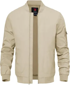 TBMPOY Men's Lightweight Bomber Jackets Light Windbreaker Casual Stylish Fall Golf Zip Up Dress Business Varsity