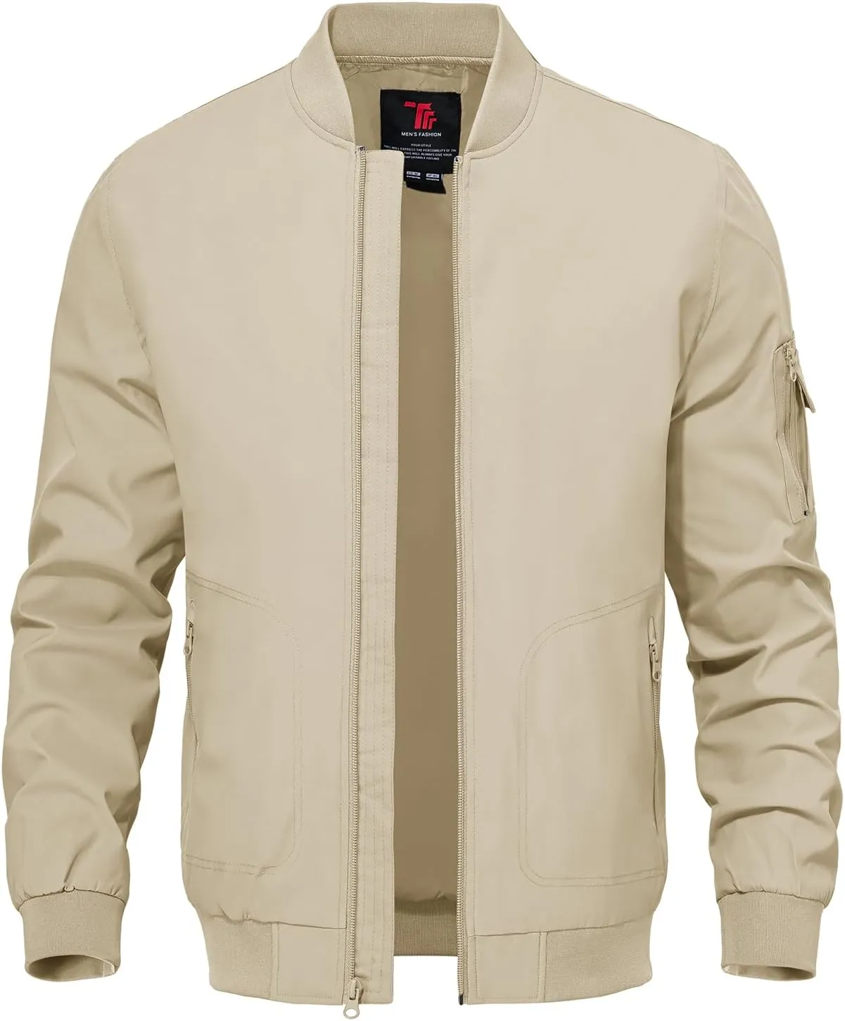 TBMPOY Men's Lightweight Bomber Jackets Light Windbreaker Casual Stylish Fall Golf Zip Up Dress Business Varsity
